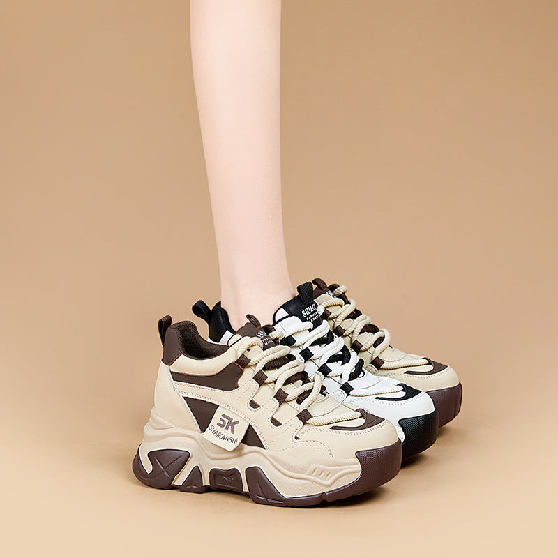 Women's Platform Dad Genuine Height Increasing Fleece-lined Women's Sports Shoes