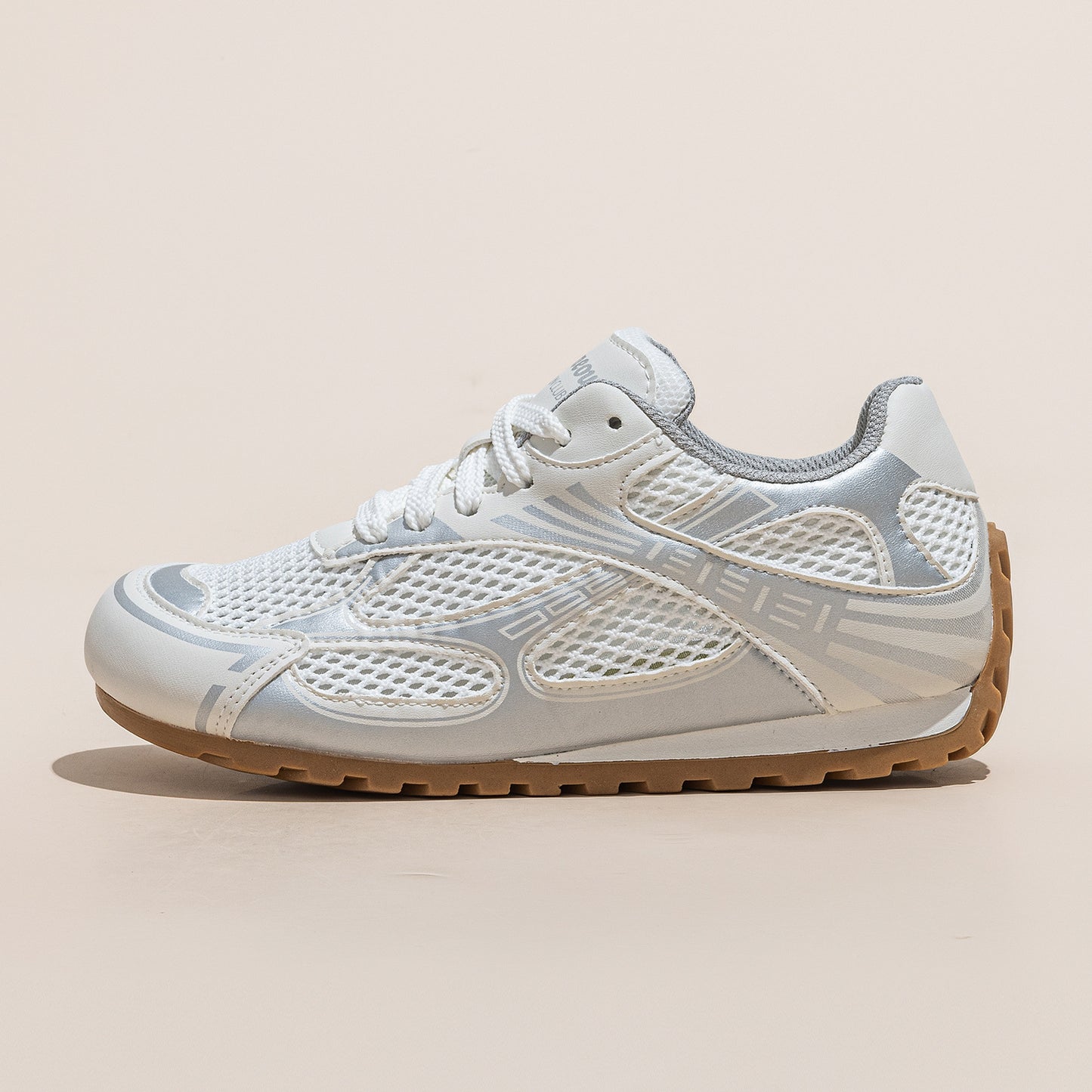 Women's White Summer Mesh Breathable Genuine Elevator Casual Shoes
