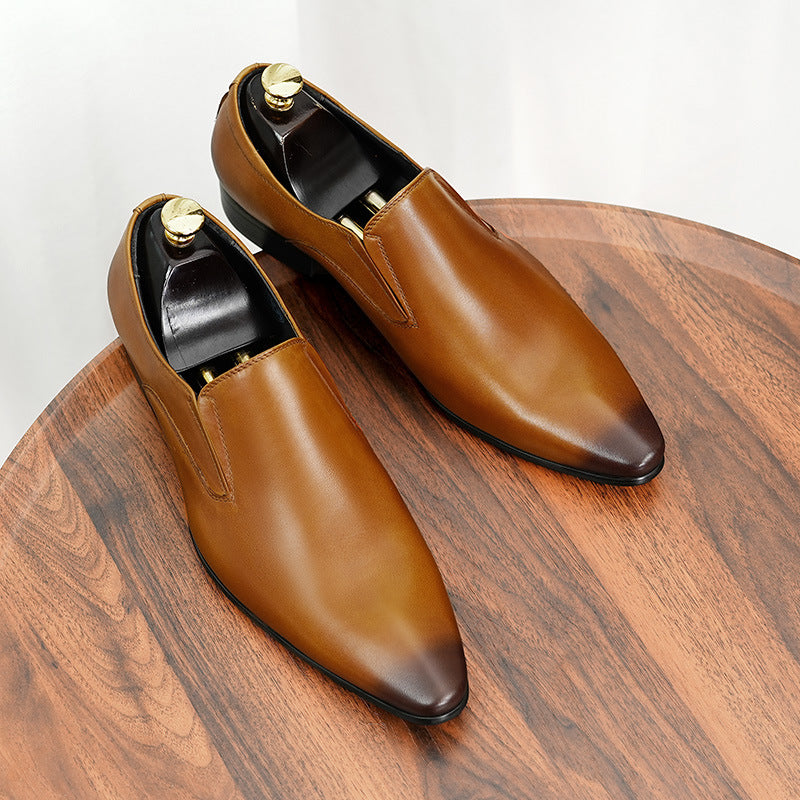 Men's Business Formal Wear Genuine Cattlehide Surface Leather Shoes