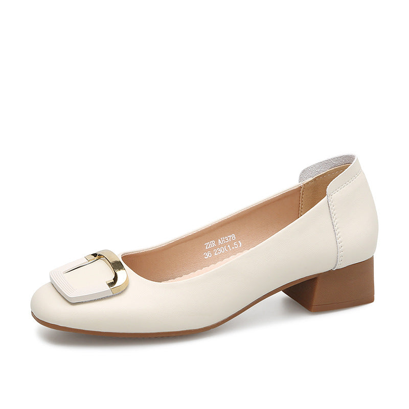 Female Spring Flat Chunky French Style Loafers