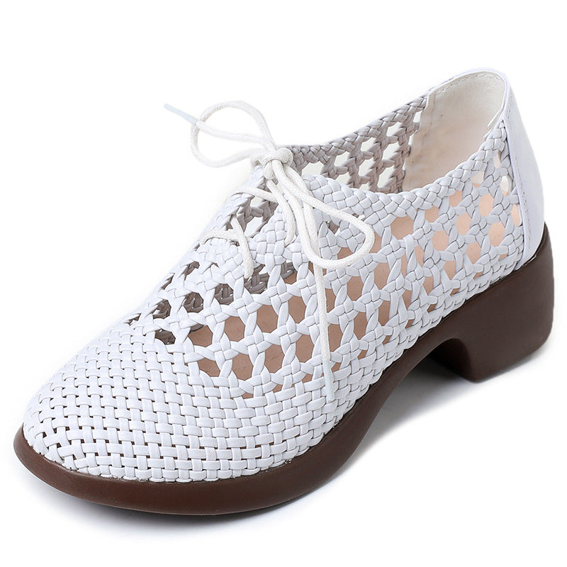Women's Authentic Weave Chunky Soft Bottom Small Retro Sandals