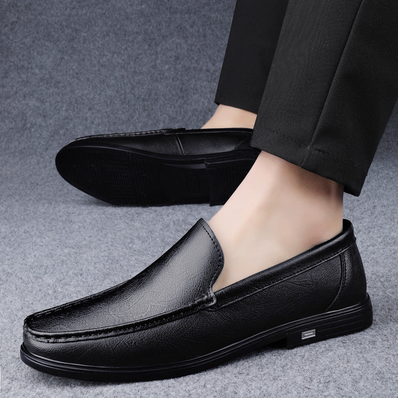 Men's Cowhide British White Business Formal Wear Casual Shoes