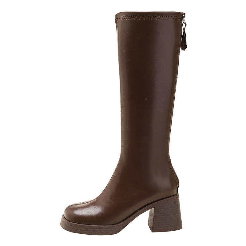 Children's Thick High-heeled Thigh Below The Knee Boots