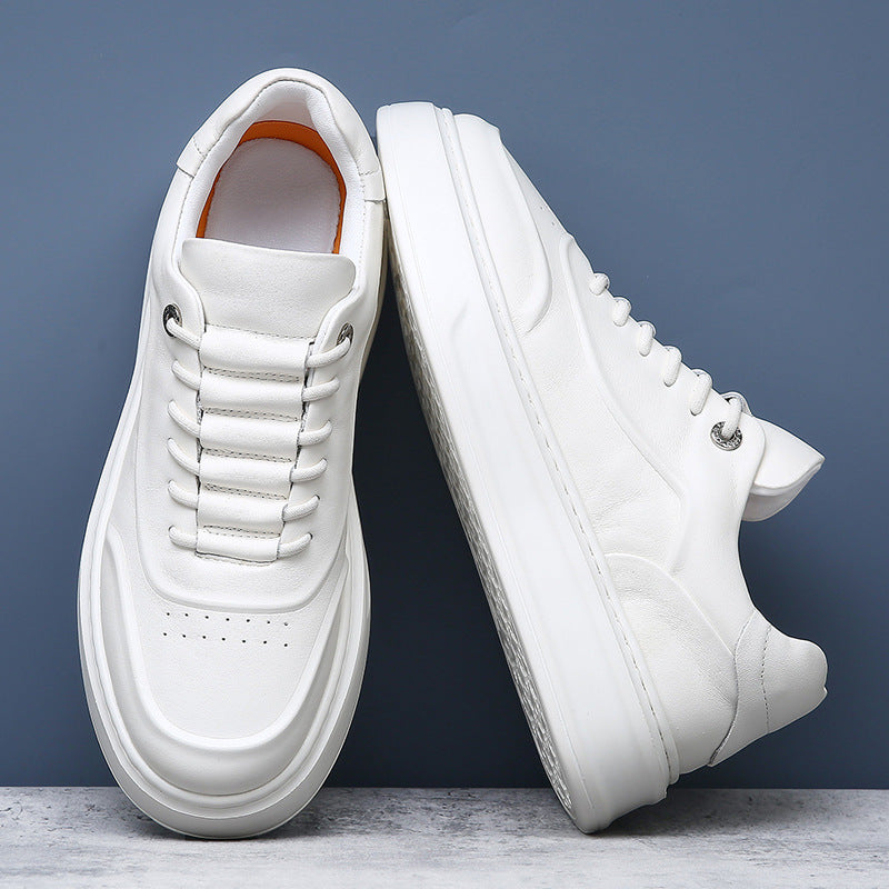 Men's Four Breathable Lightweight Platform White Top Layer Men's Shoes