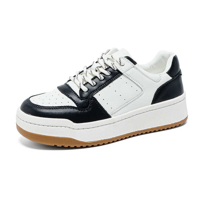 Top Layer Cowhide Platform White Sheepskin Lining Women's Casual Shoes