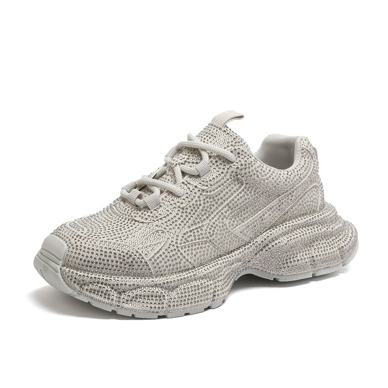 Women's Diamond Paris Dad Spring Thick Bottom Sneakers