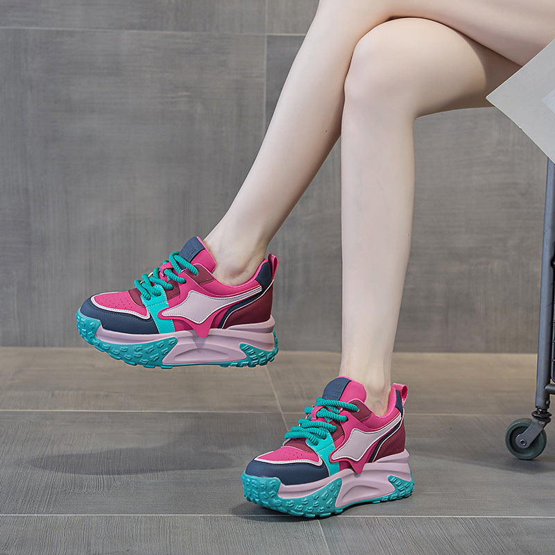 Women's Autumn Korean Platform Height Increasing Insole Versatile Fashion Men's Shoes
