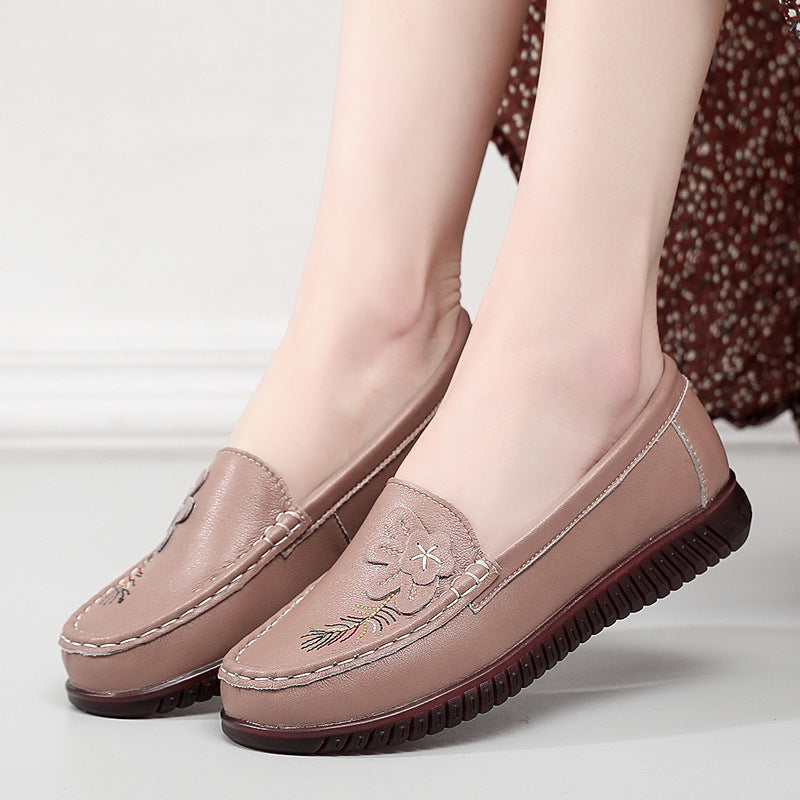 Women's Genuine Soft Bottom Elderly Flat Single-layer Women's Casual Shoes