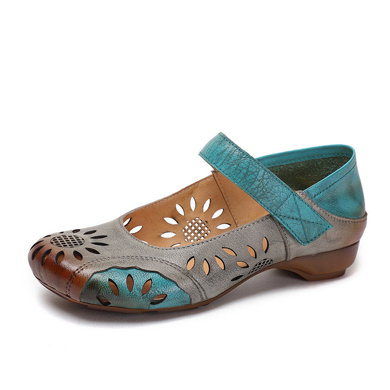 Women's Handmade Flat Hollowed Retro National Style Casual Shoes