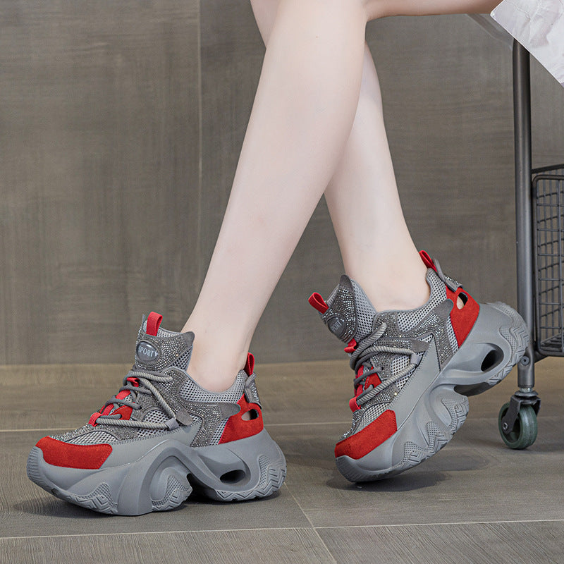 Women's European Goods Mesh Breathable Clunky Fashion Summer Sneakers
