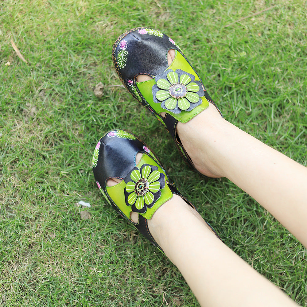 Women's Flat Flower Daily Home Leisure Half Sandals