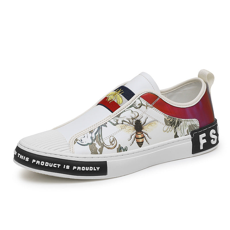 Men's Fashion Summer Breathable Skateboard Trendy White Sneakers