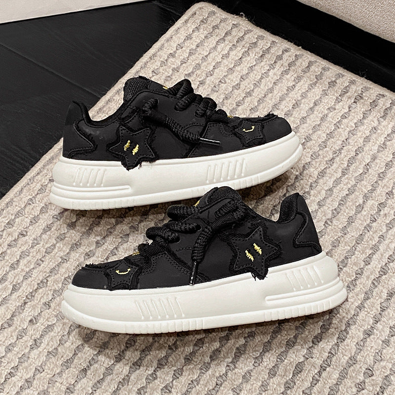 Women's & Men's Bread White Retro Platform Versatile Fashion Sneakers