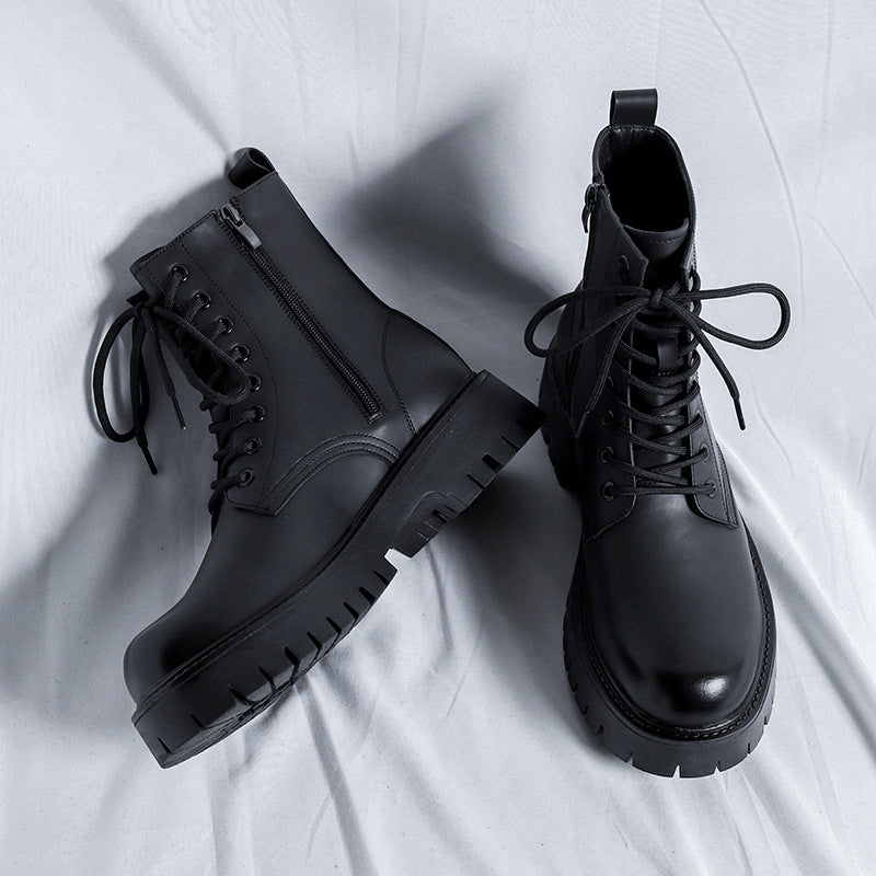 Men's British High Top Length Zipper Big Boots