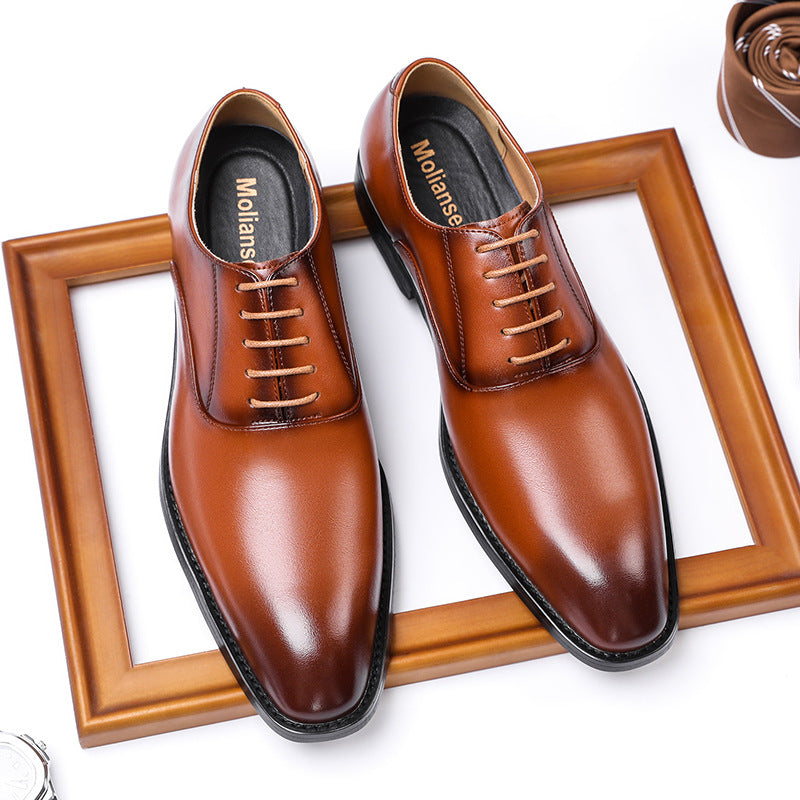 Men's Plus Size Genuine Formal Business British Leather Shoes