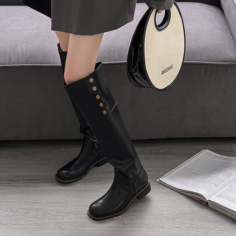 Women's Fat Thick Legs Long Veet Retro Boots