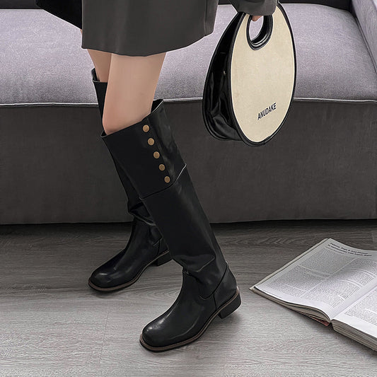 Women's Fat Thick Legs Long Veet Retro Boots