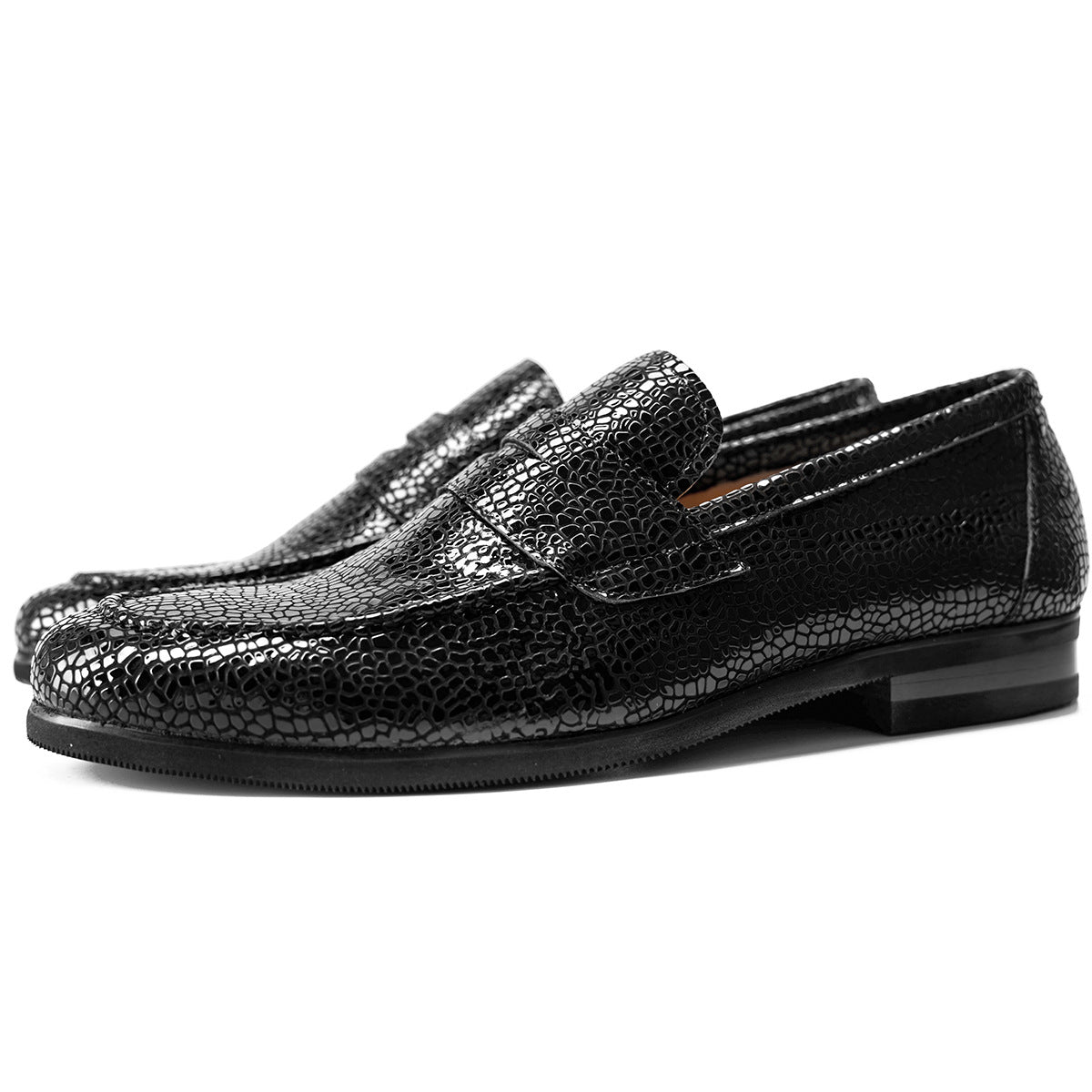 Men's Cowhide Lining Summer British Agate Pattern Loafers
