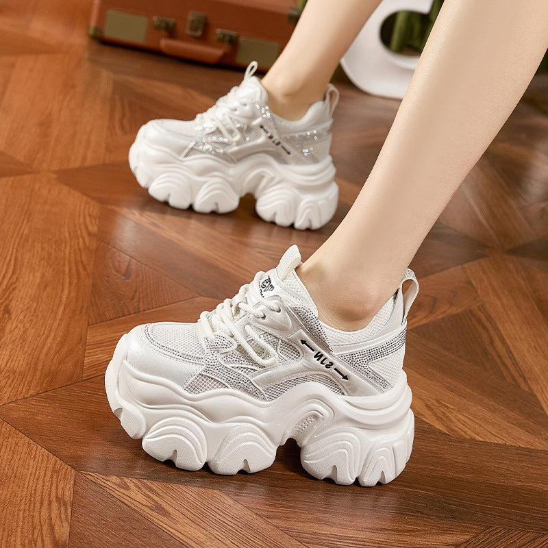 Women's Dad Summer Small Platform Height Increasing Insole Hollow Women's Sports Shoes