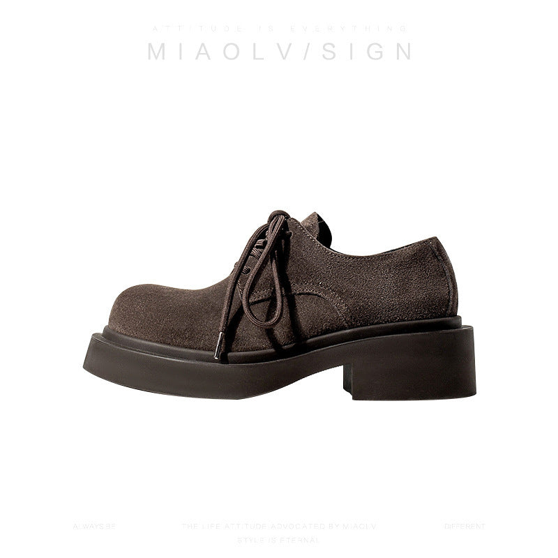 Women's Nara High School Winter Retro Thick-soled Loafers