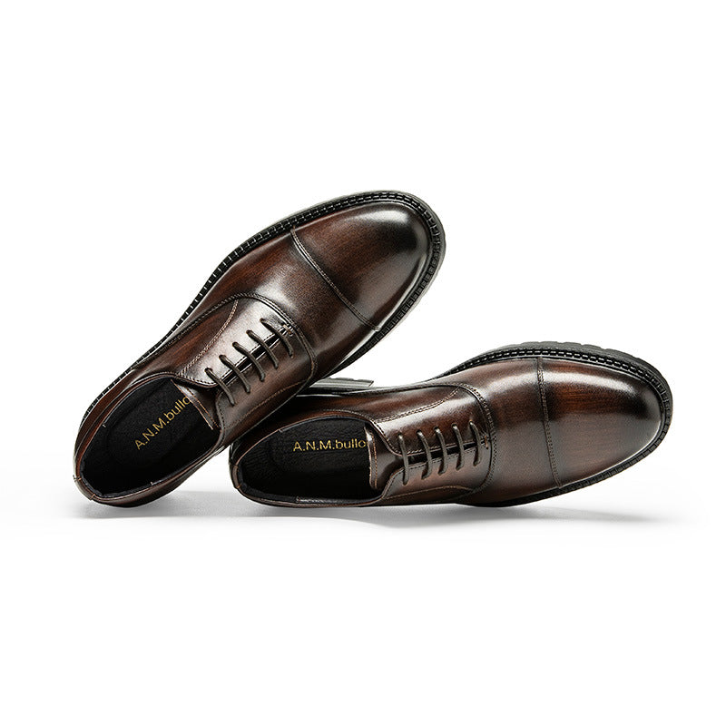 Men's Within Hours Business Formal Wear Thick Bottom Three Leather Shoes