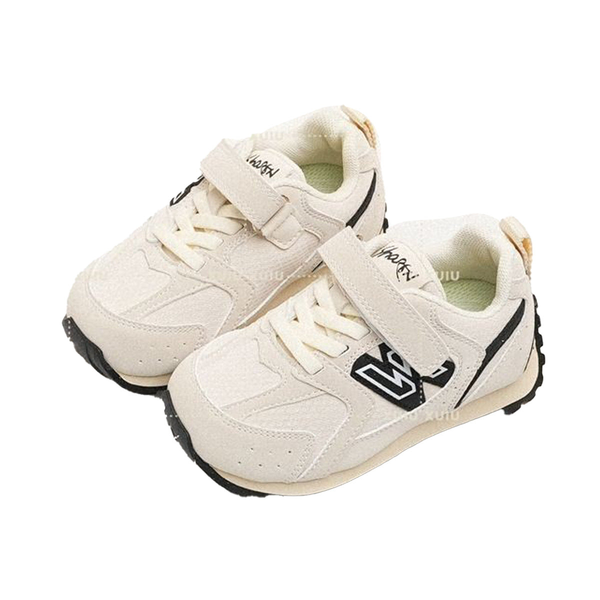 Children's American Retro Fleece-lined Boys Velcro Sneakers