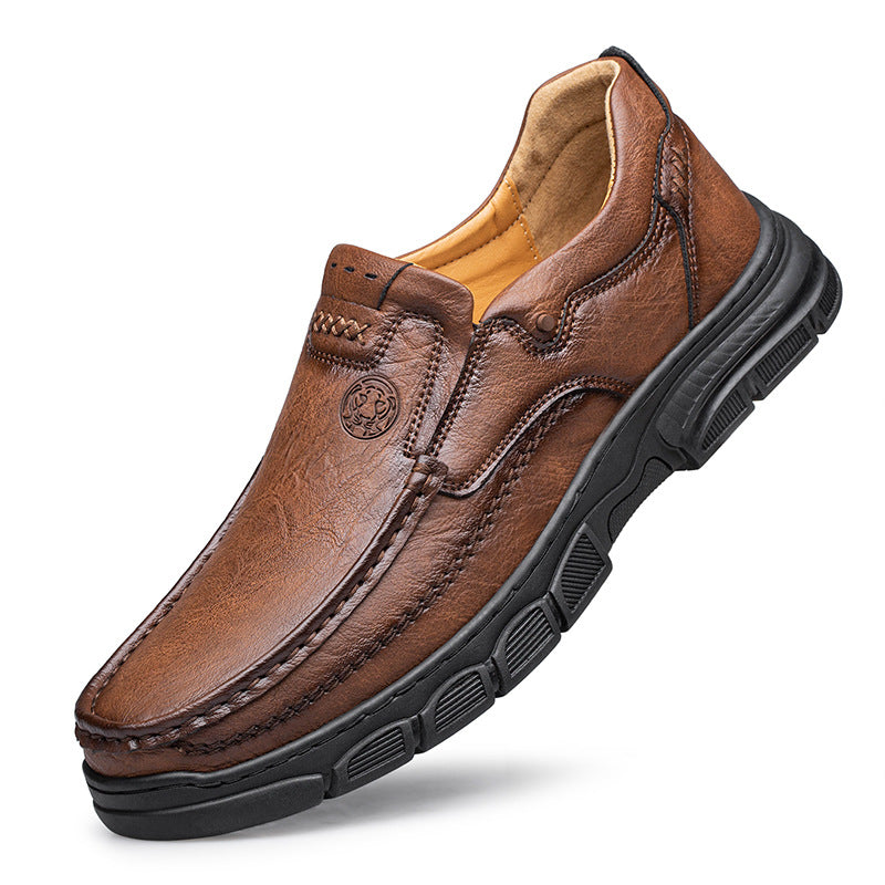 Men's Plus Size Platform Outdoor Leisure Men's Casual Leather Shoes