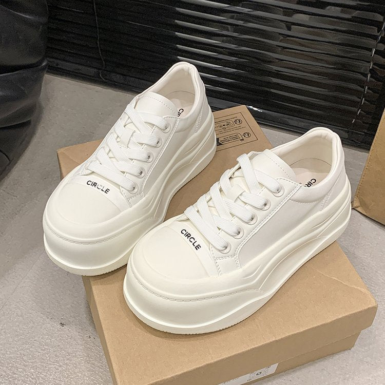 Women's Invisible Height Increasing White Summer Thick Bottom Small Versatile Genuine Women's Sports Shoes