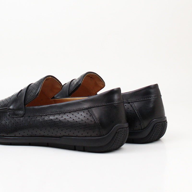 Men's Genuine Cattlehide Surface Summer Breathable One Pedal Loafers
