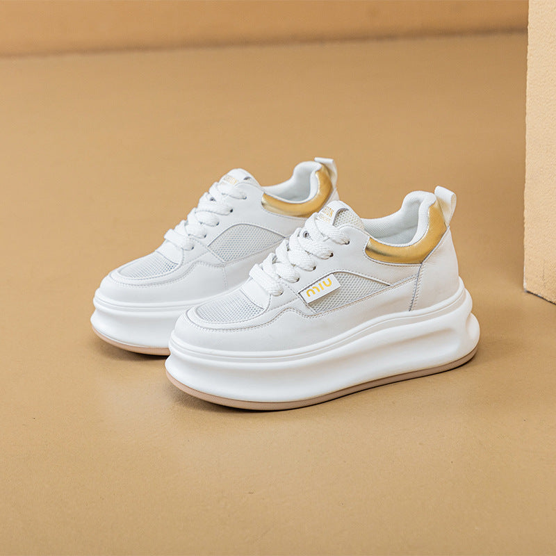 Platform White Female Versatile Single-layer Height Women's Casual Shoes