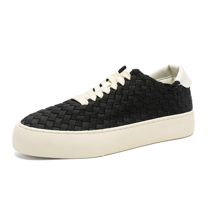 Men's Woven Soft Bottom Wild Comfortable Lightweight Low Men's Board Shoes