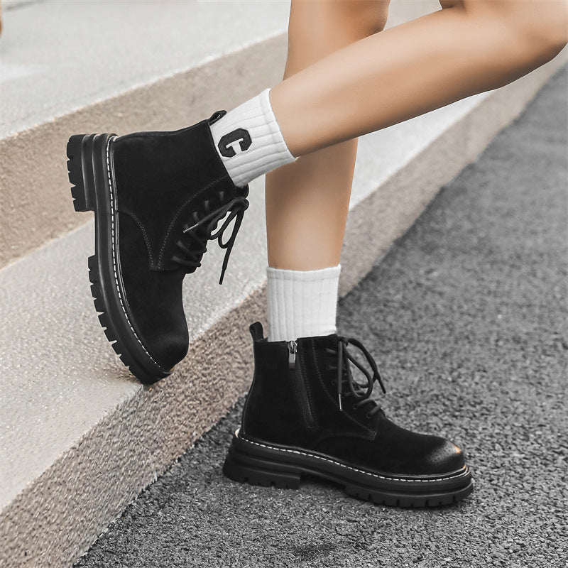 Women's & Men's Martin Summer British Retro Ankle Zip Boots