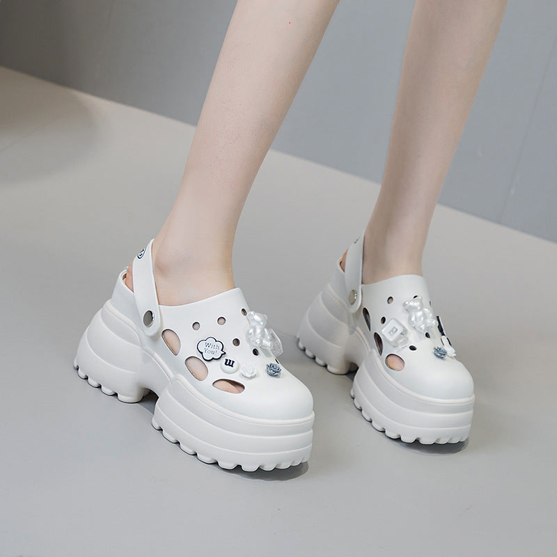 Women's Box Hole Half High Summer Thick Bottom Sandals