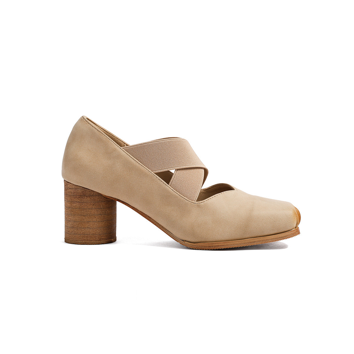 Women's Retro French Pig Nose Chunky Cross Women's Shoes