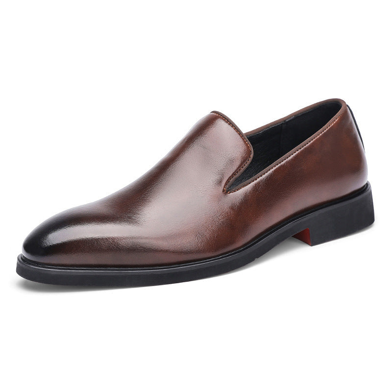 Men's First Layer Cowhide Business Slip-on Formal Leather Shoes