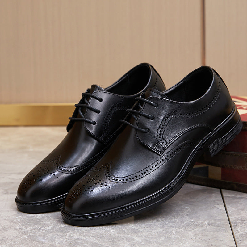 Men's Versatile Brogue Business Low Comfortable Leather Shoes