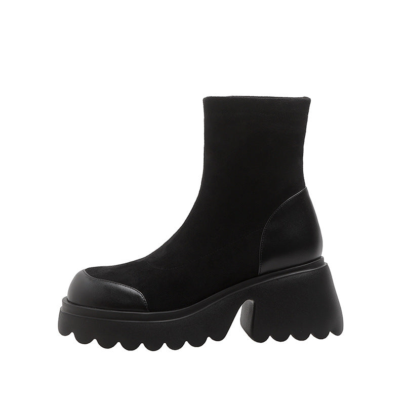 Women's Platform Thick Sole Increased Over The Knee Thin Leggings Boots