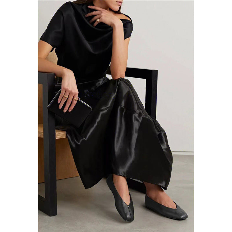 Women's Soft Sheepskin Ballerina Flats Round Head Grandma Women's Shoes