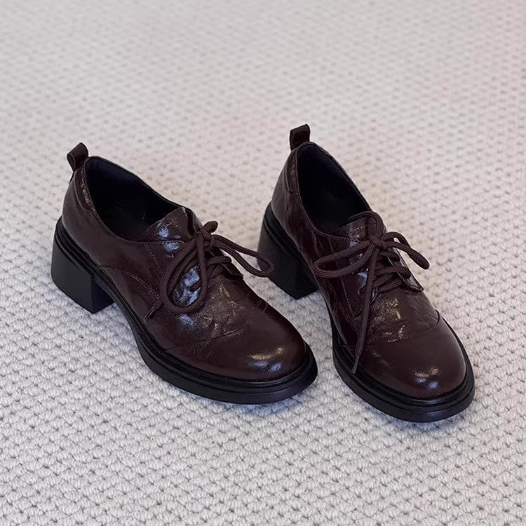Women's British Style Platform Lace Plus Veet Chunky Women's Fashion Shoes
