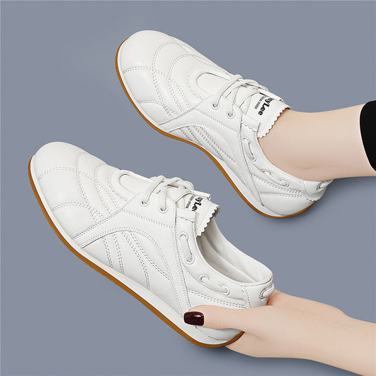 Women's Spring Flat Soft Bottom Lightweight Exercise Leather Shoes