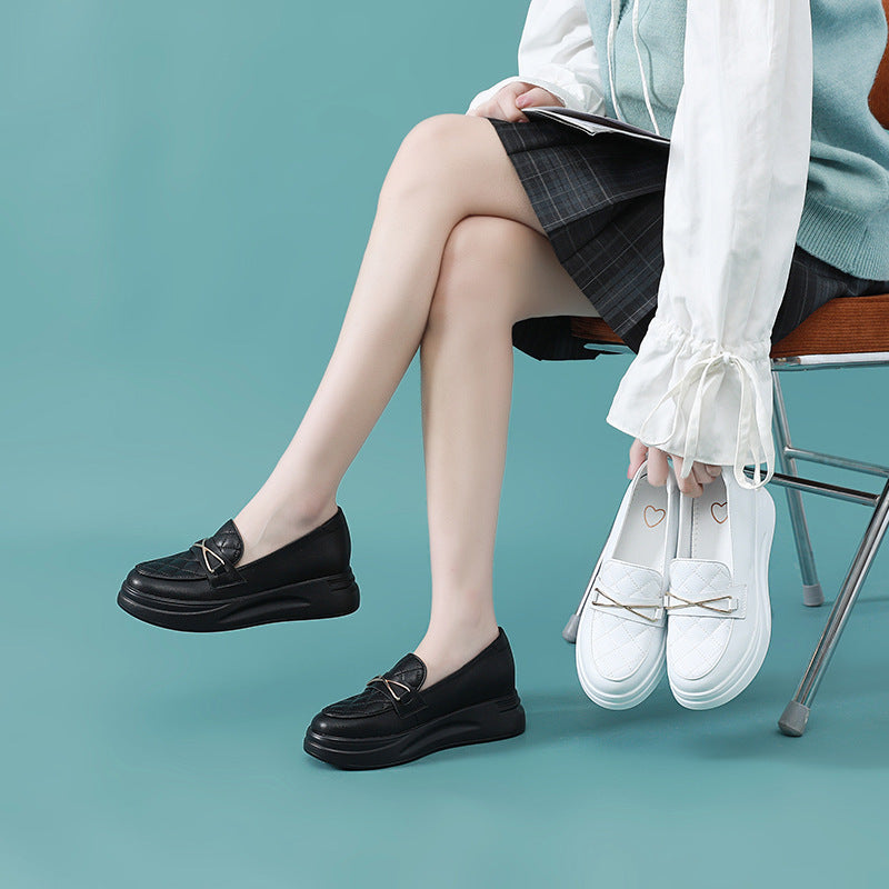 Women's Spring Invisible Elevated Genuine Mary Jane Small Nurse Women's Casual Shoes