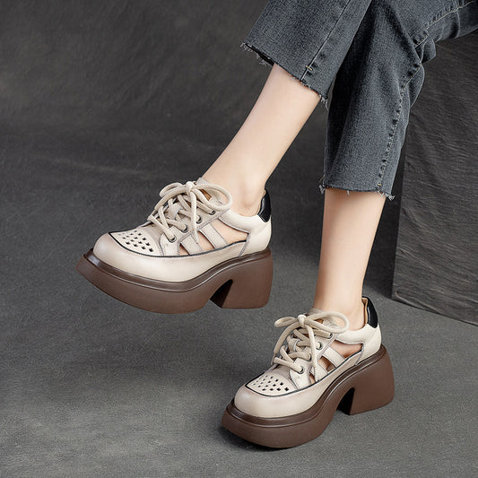 Women's & Men's Hollow Hole Front Color Matching Round Sandals