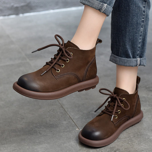 Activity Price First Layer Cowhide Round Boots