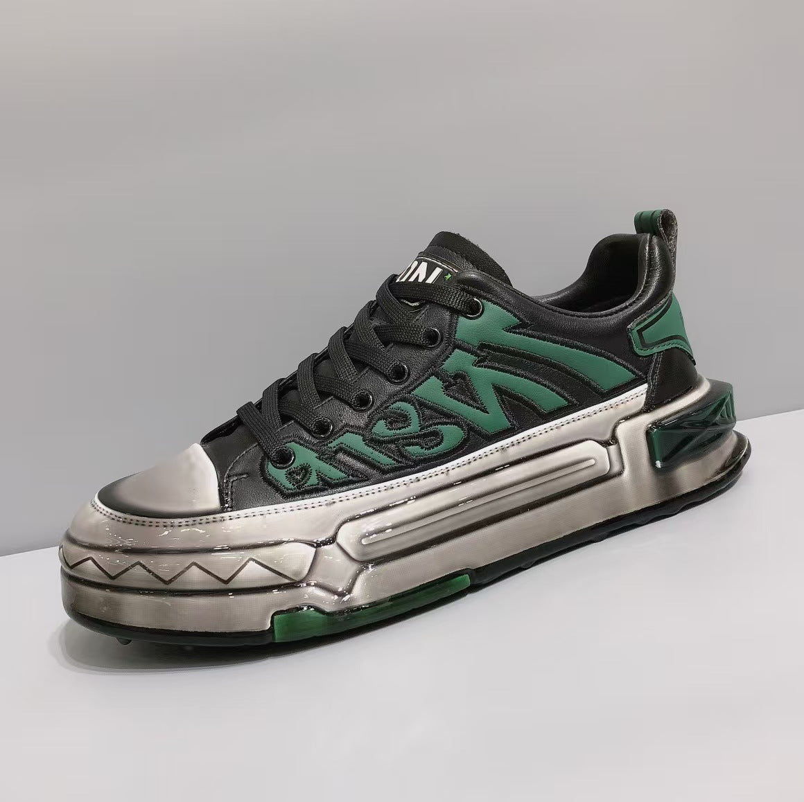 Men's Rubber Summer First Layer Cowhide Platform Men's Board Shoes