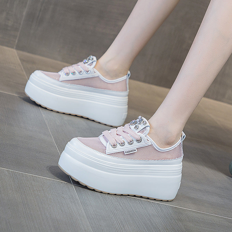 Women's Hollow Mesh Thin Thick Bottom Increased Casual Shoes