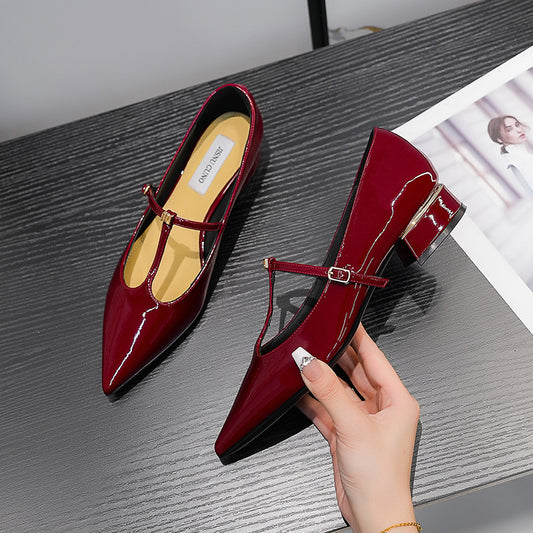 Women's Pointed Toe Pumps Chunky Commuter Shallow Women's Shoes