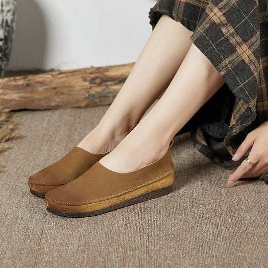 Women's Soft Bottom Surface Comfortable Flats Shallow Mouth Casual Shoes