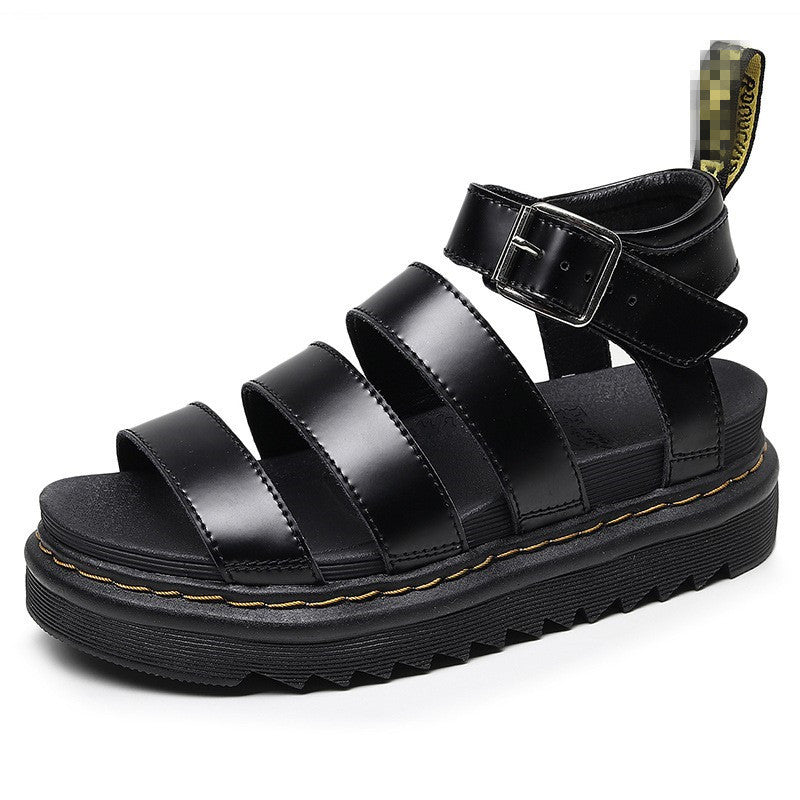 Women's Roman Buckle Open Toe Beach Thick-soled Sandals