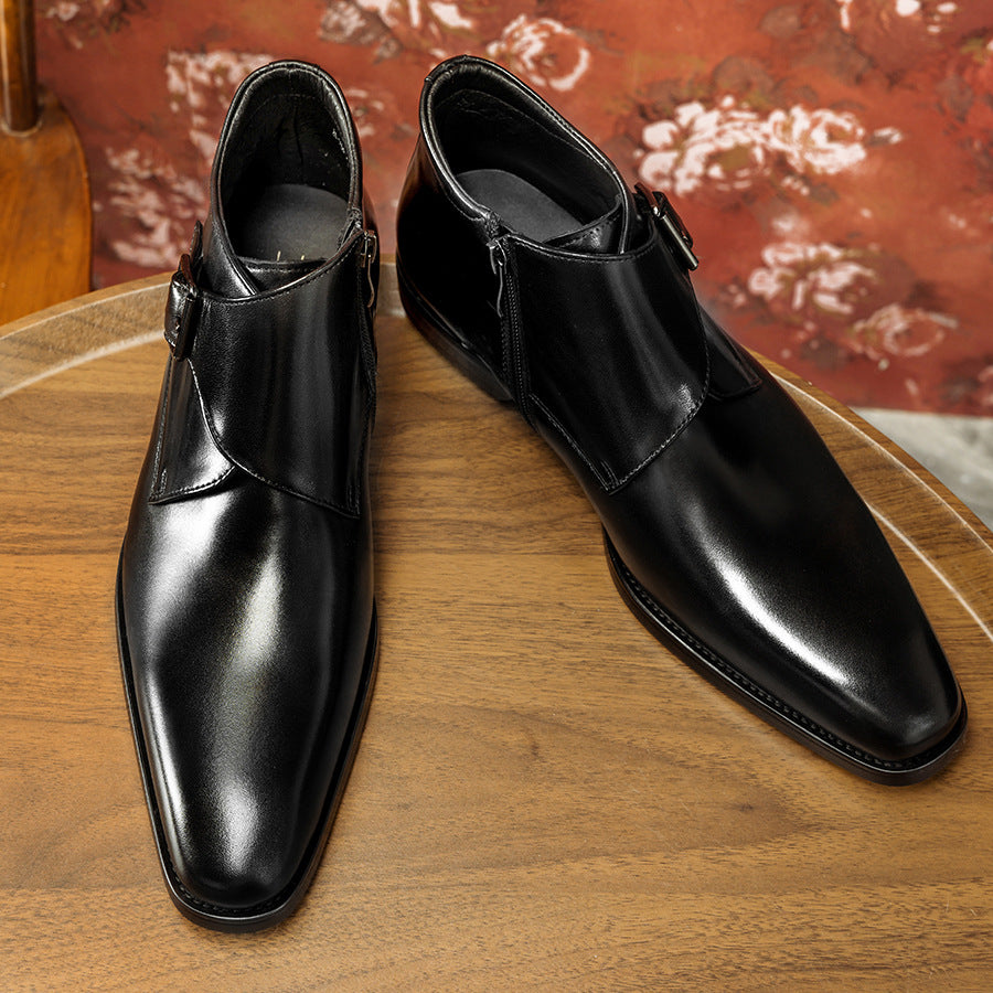 Men's Martin Short Korean Square Toe Trend Boots