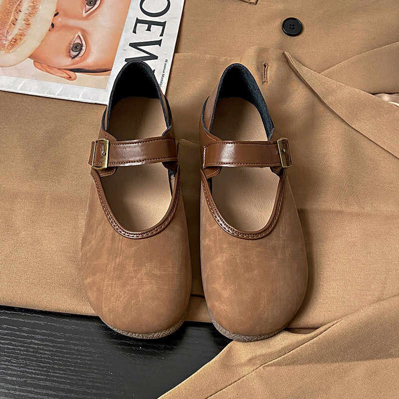 Women's Toe Half Spring Mori Style Retro Soft Casual Shoes